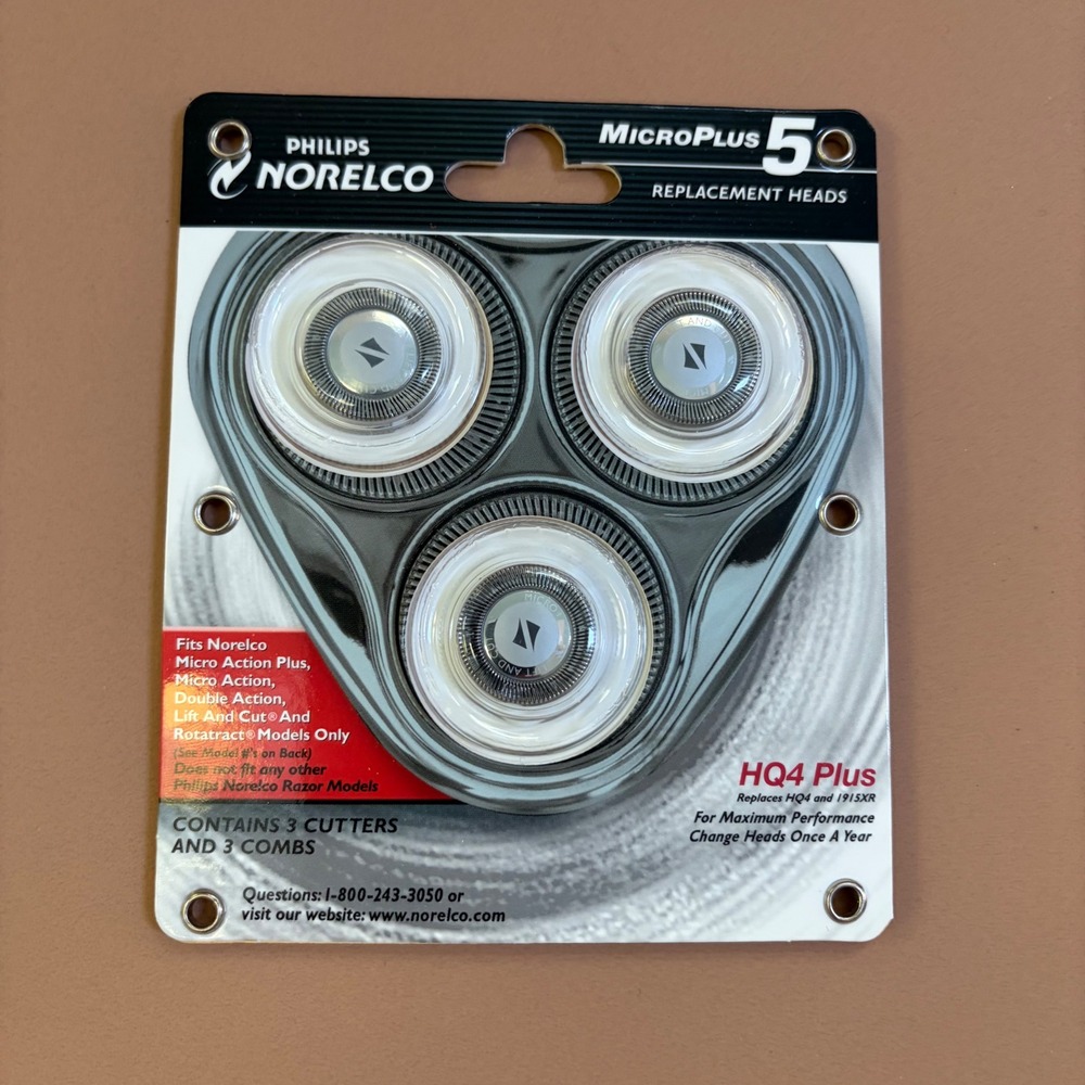Philips Norelco HQ4 Plus MicroPlus 50 Replacement Heads 3-Pack 1915XR NEW